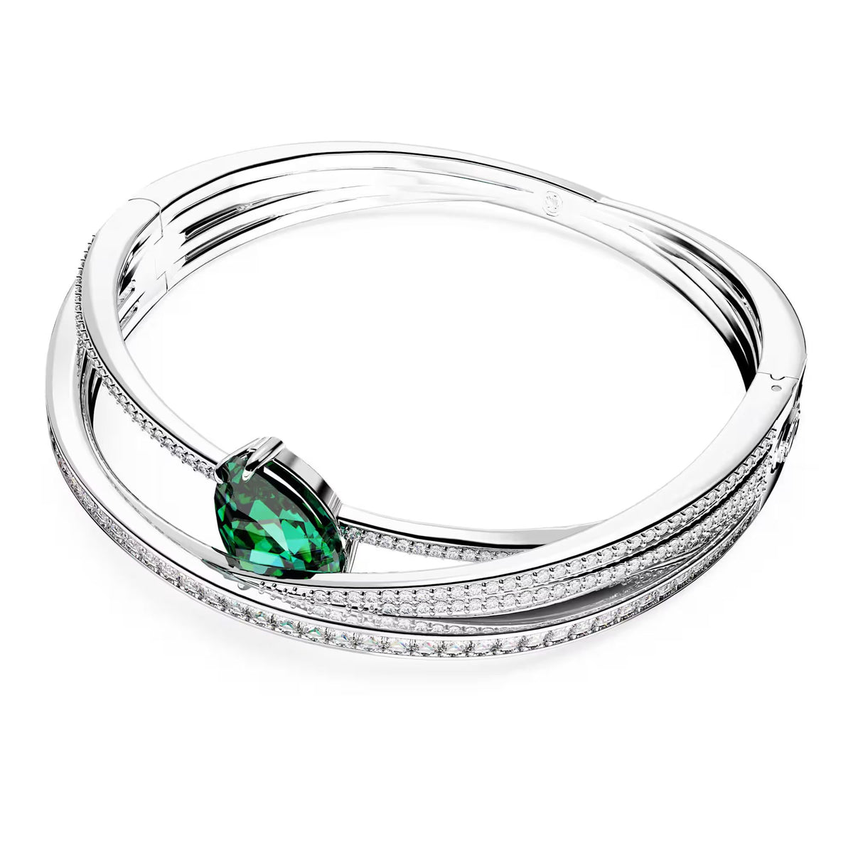 Swarovski Armreif Unisex Hyperbola Grün Rhodiniert 5665327