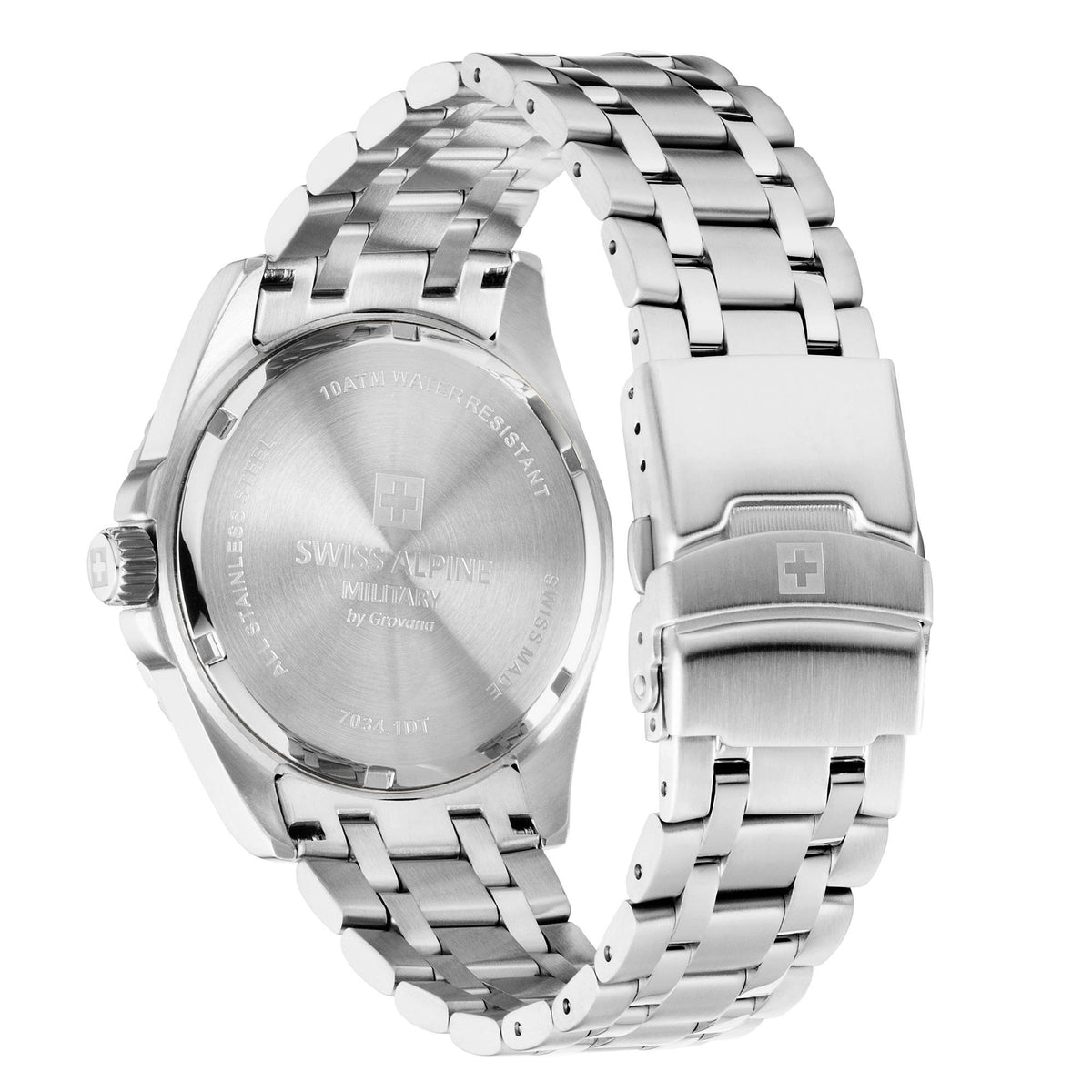 Swiss Alpine Military Herrenuhr für Herren in Silber und Schwarz Sierra 7034.1137