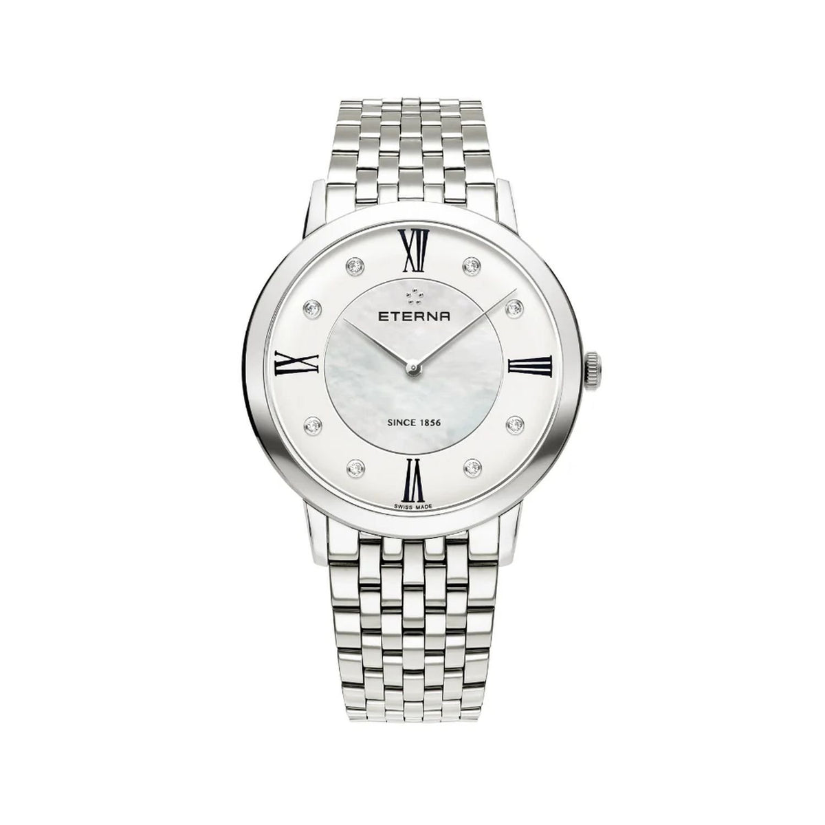 Eterna Armbanduhr Damen Quartz 40 mm Silber Weiß 2711.41.66.1745