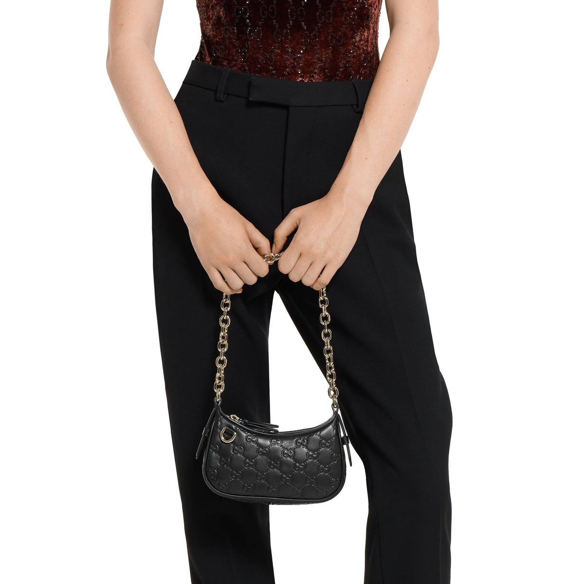 Gucci Tasche Damen Mini Bag Arabella Schwarz 847091AAFDV1000