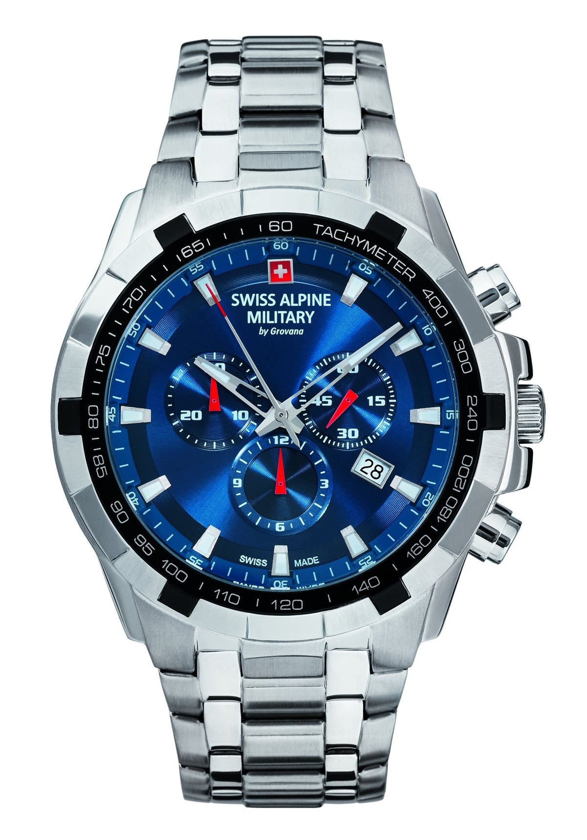 Swiss Alpine Military Herren Armbanduhr Chronograph 10 Atm 46 mm 7043.9135