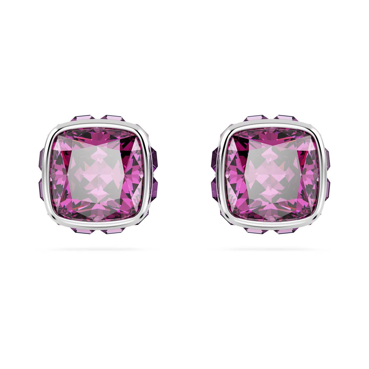 Swarovski Schmuck Unisex Birthstone Stud Earrings Square Cut Februar Violett Rhodiniert 5660797