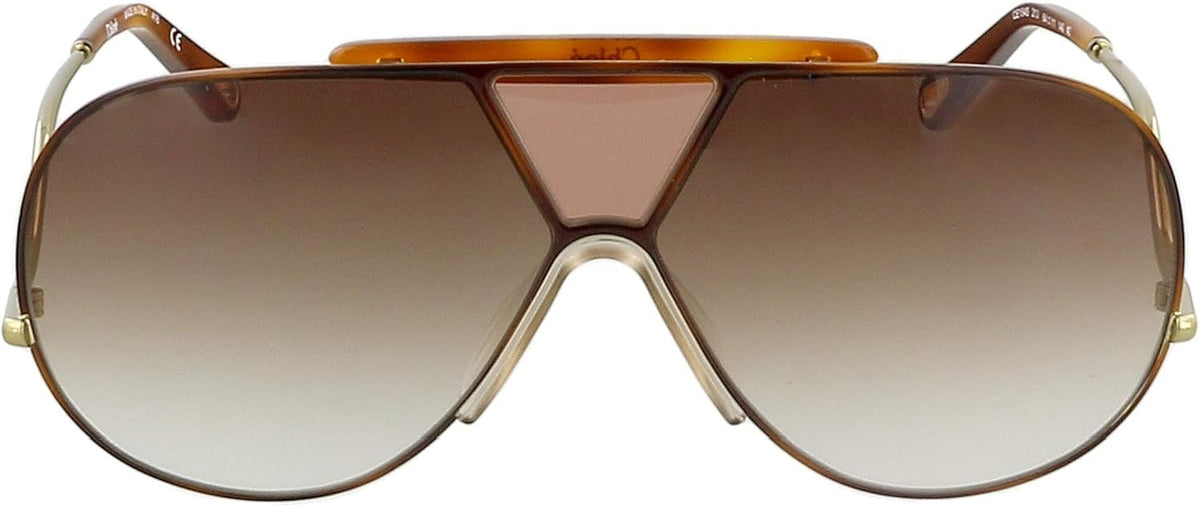 Chloe CE154S Metall-Sonnenbrille Havana/Brown Unisex Erwachsene Mehrfarbig, Standard