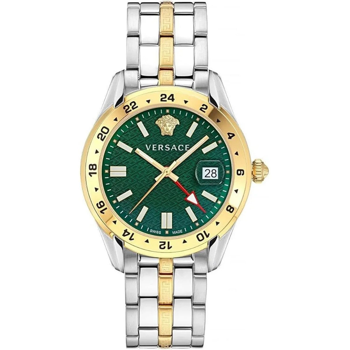 Versace Armbanduhr Damen Silber Gold Grün VE7C00623