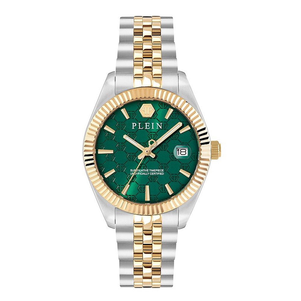 Philipp Plein Damenuhr Date Superlative Bicolor Grün PWYFA0926