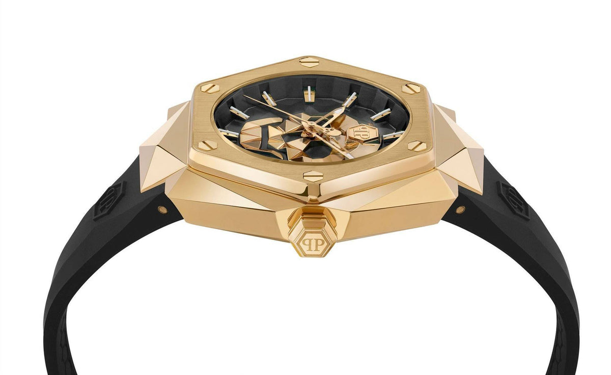 Philipp Plein Damen Uhr $KULL SPIKES LADY Schwarz / Gold PWADA0224