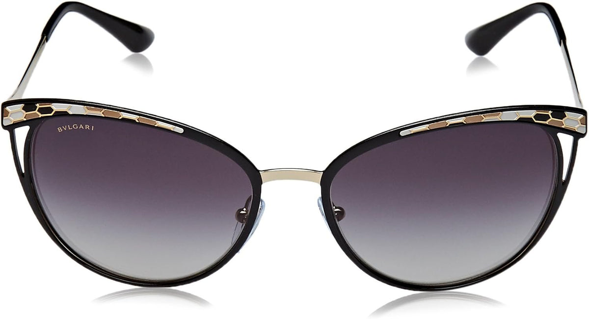 Bulgari Damen 0BV6083 20188G 56 Sonnenbrille, Schwarz (Black/Pale Gold/Greygradient)