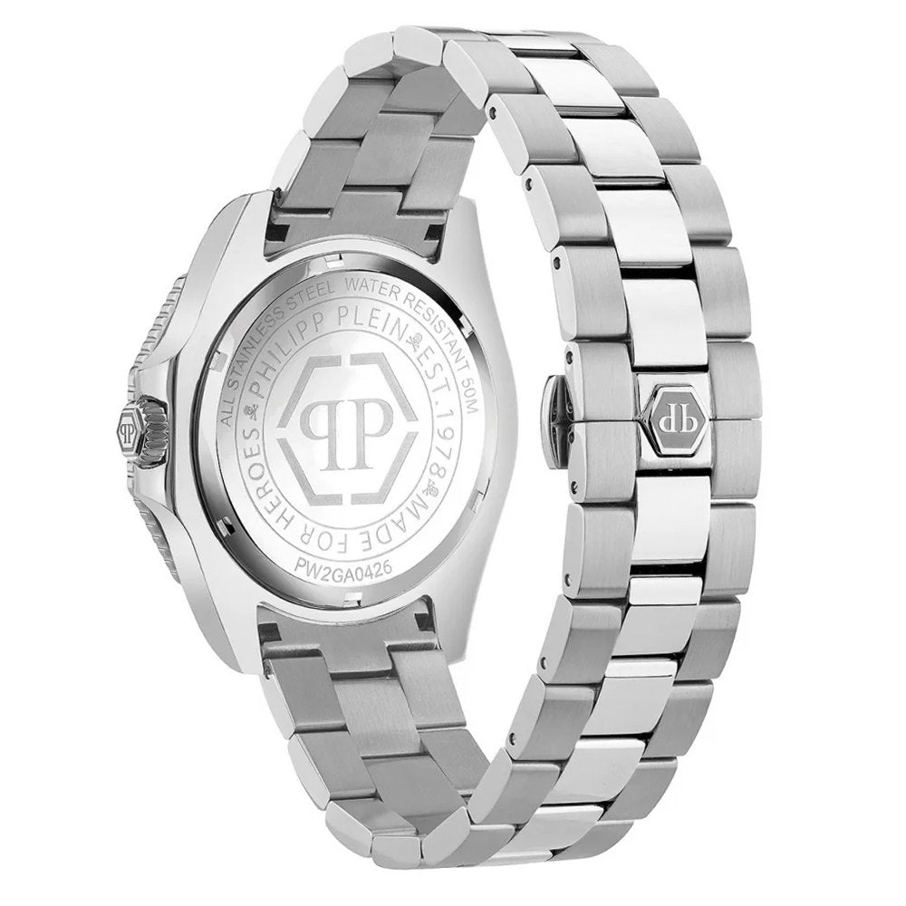 Philipp Plein Herrenuhr Aquastorm Silberfarben, Blau PW2GA0426