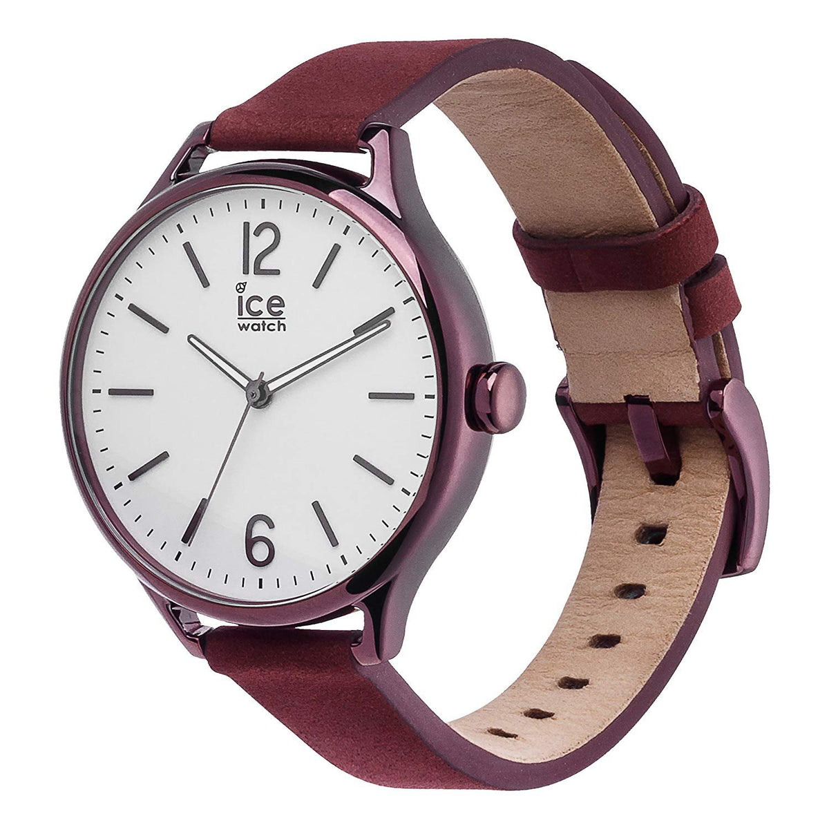 Ice-Watch - Ice Time Red Purple - Rot Damenuhr mit Lederarmband - 013062 (Medium)