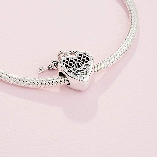 PANDORA Love You Herz-Schloss Charm Sterling-Silber 7,3 x 13,5 x 11 mm (T/H/B)