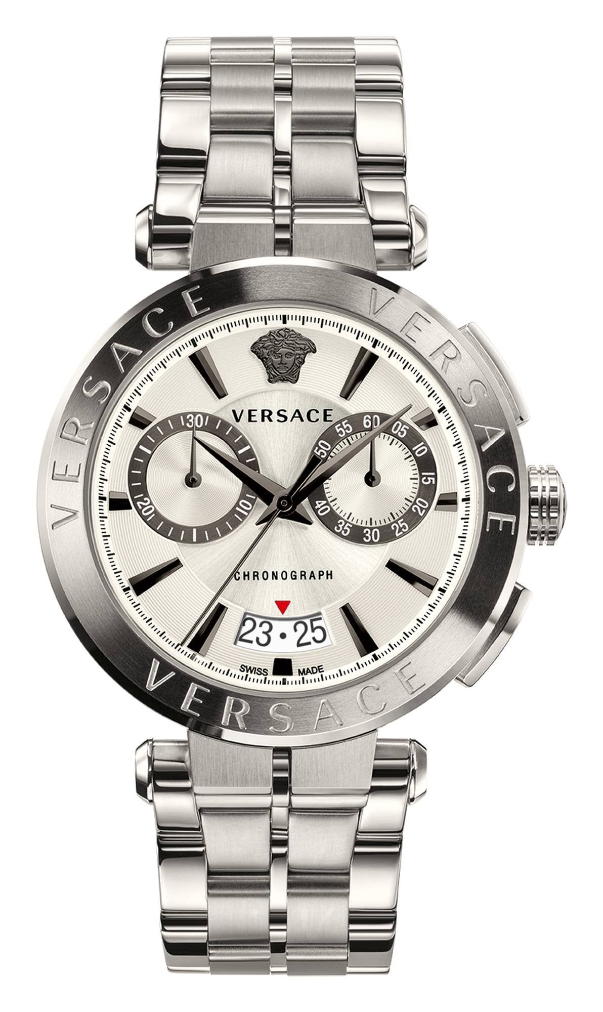 Versace Herren Chronograph Uhr Aion Weiß Silber VE1D01823