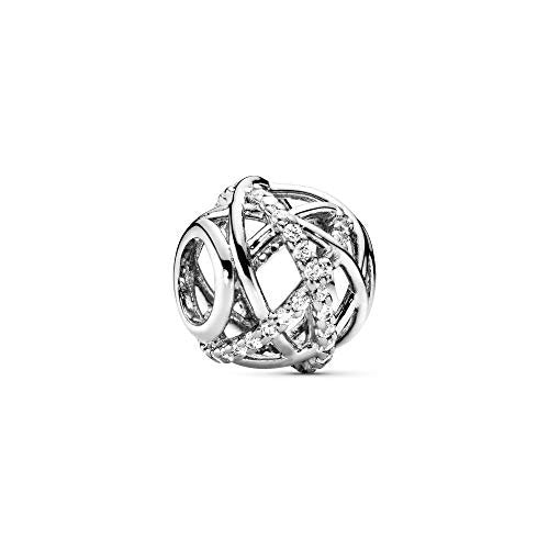 PANDORA Moments Funkelnde Linien Offen gearbeiteter Charm Sterling Silber, Cubic Zirkonia 791388CZ