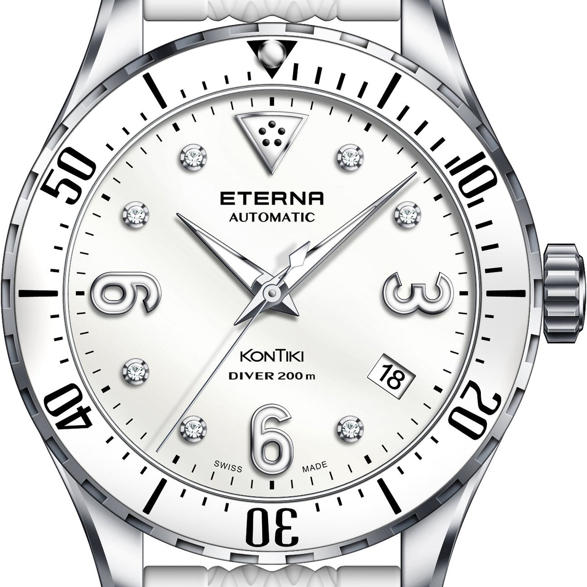 Eterna Armbanduhr Damen Automatik 38mm Silber Weiß 1280.41.66.1380