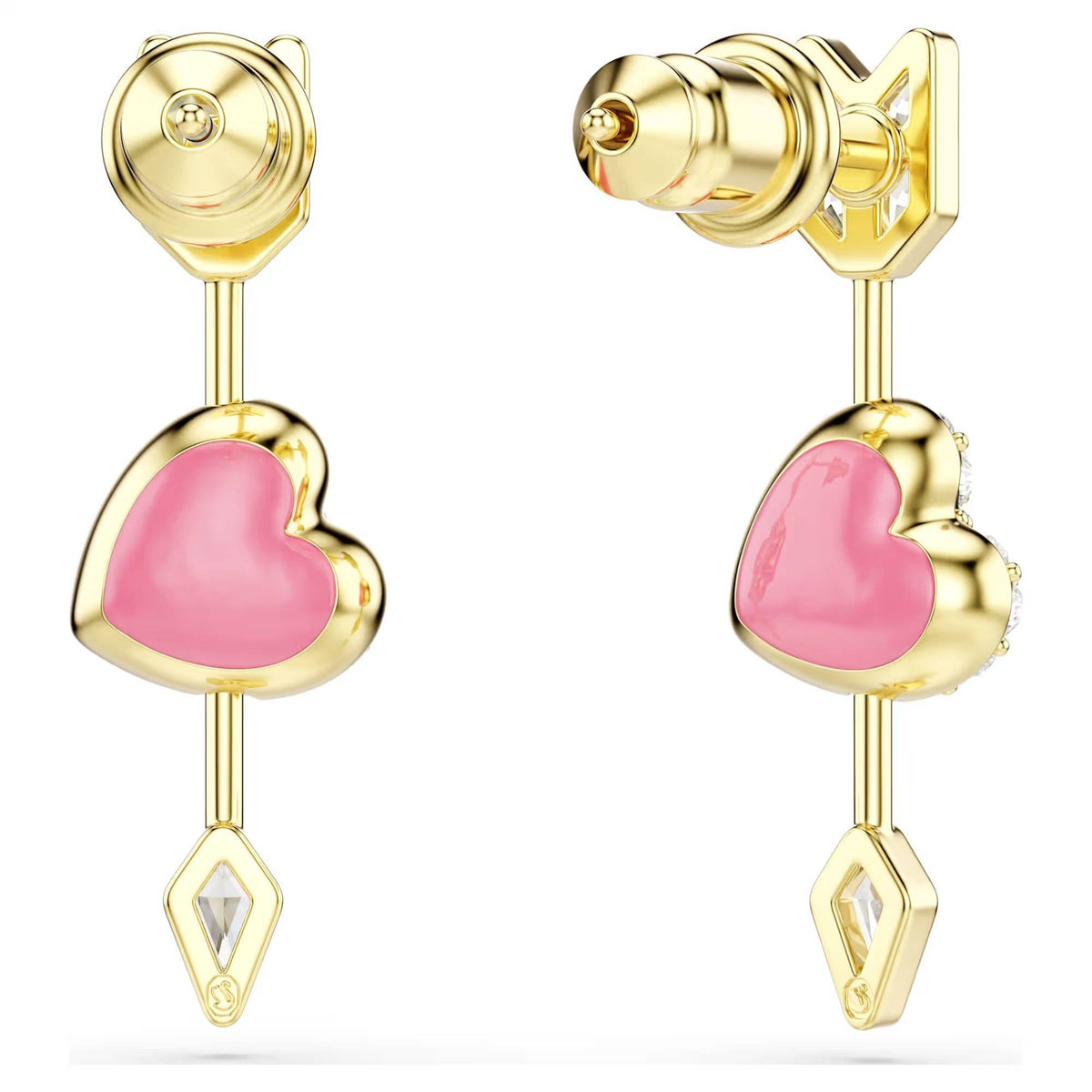 Swarovski Ohrhänger Damen Idyllia Herz mit Pfeil Weiß Goldlegierungsschicht 5737295