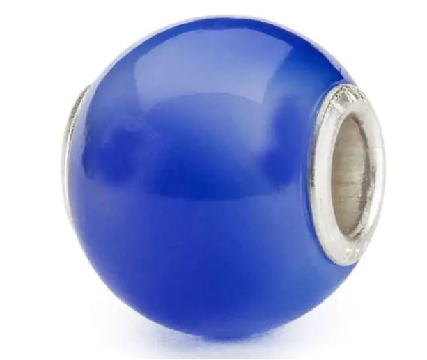 Trollbeads Runder Achat Bead Blau TSTBE-00038