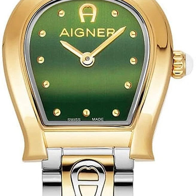 Aigner Uhr Damen Ancona Silber Gold Grün AGW.248003
