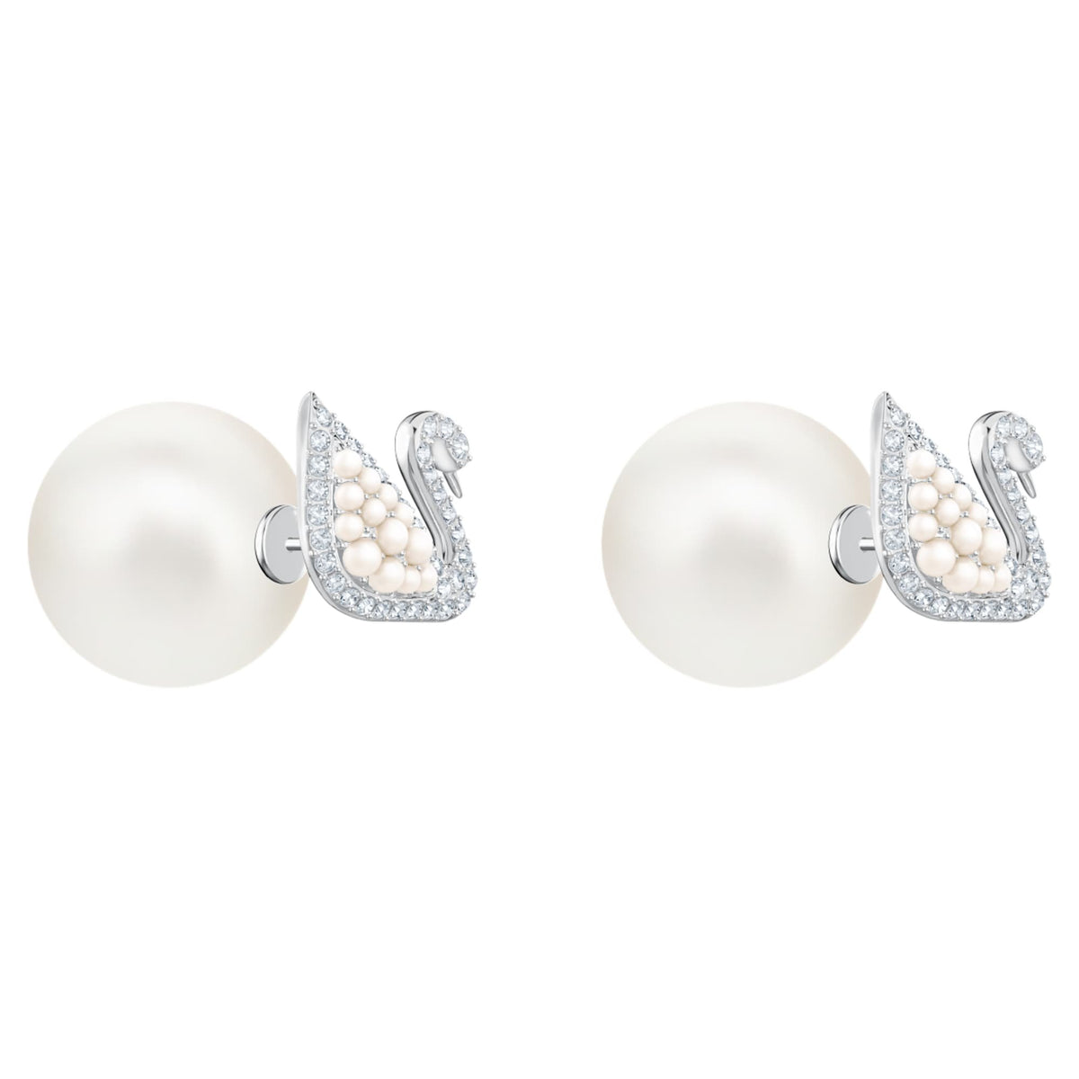 Swarovski Ohrringe Damen Iconic Swan Weiß Silberfarben 5416591