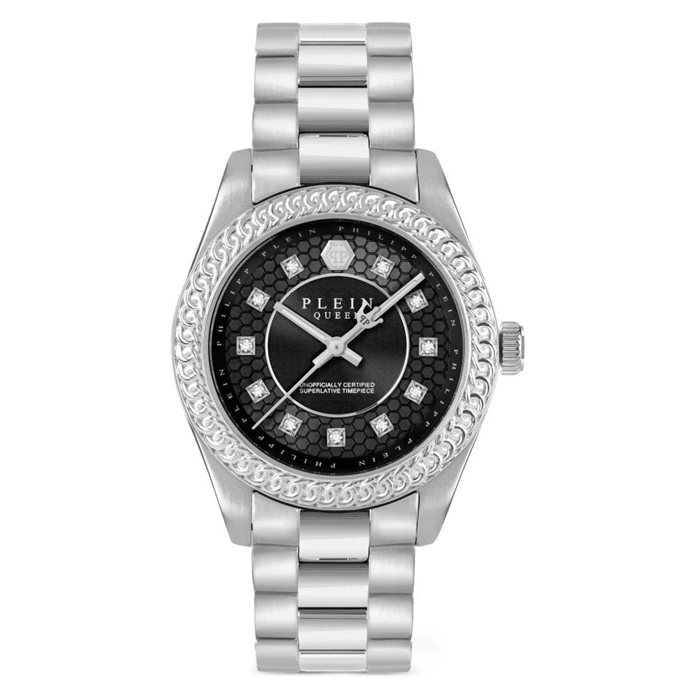 Philipp Plein Damenuhr Queen Supreme Silberfarben, Schwarz PW7FA0126