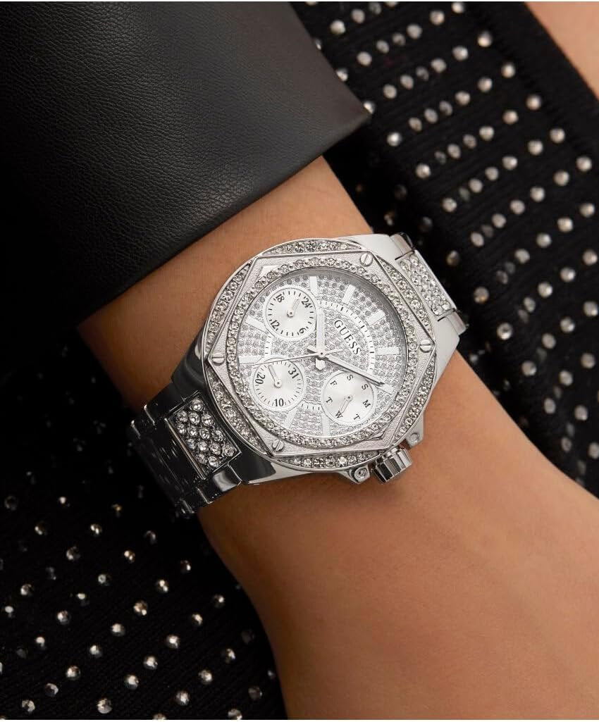 Guess Armbanduhr Damen Envy Multifunktion Silber GW0878L1