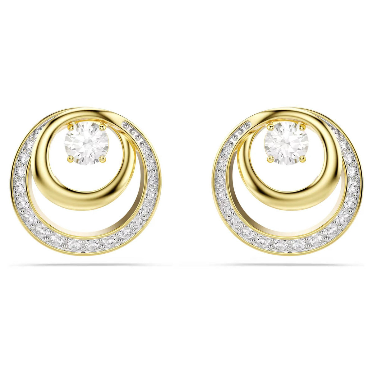 Swarovski Ohrstecker Damen Hyperbola Ohrstecker Rundschliff Weiß Goldlegierungsschicht 5740407