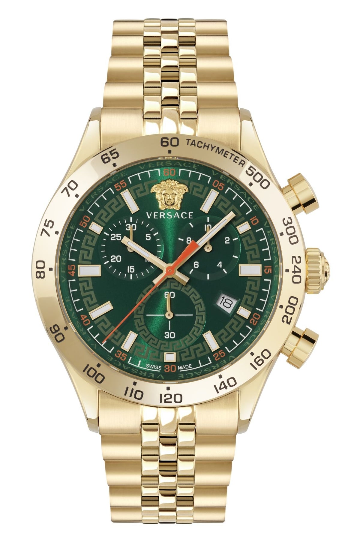 Versace Armbanduhr Unisex Hellenyium Chrono Gold Grün VE2U01225