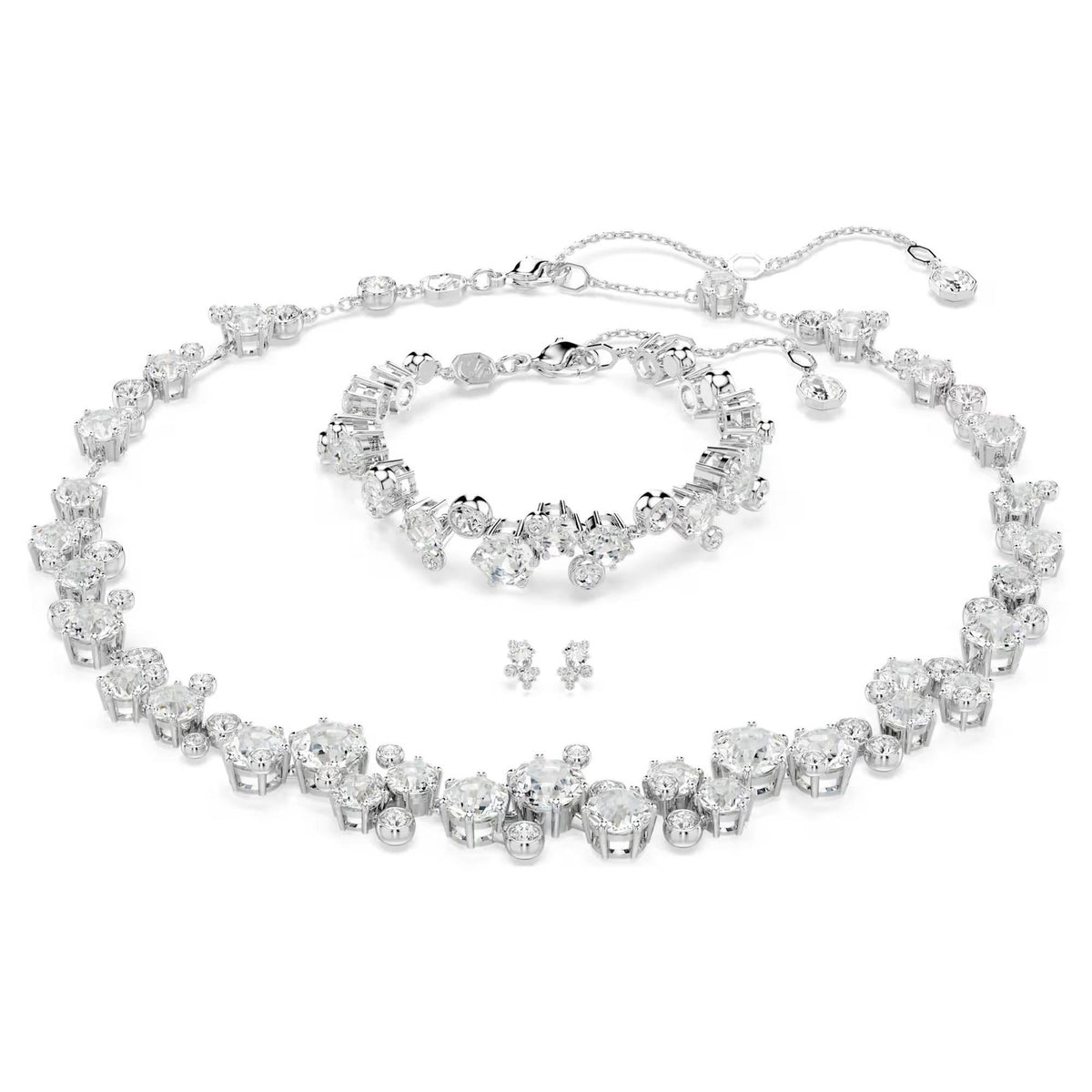 Swarovski Schmuckset Damen Constella Verschiedene Schliffe Weiß Rhodiniert 5738285