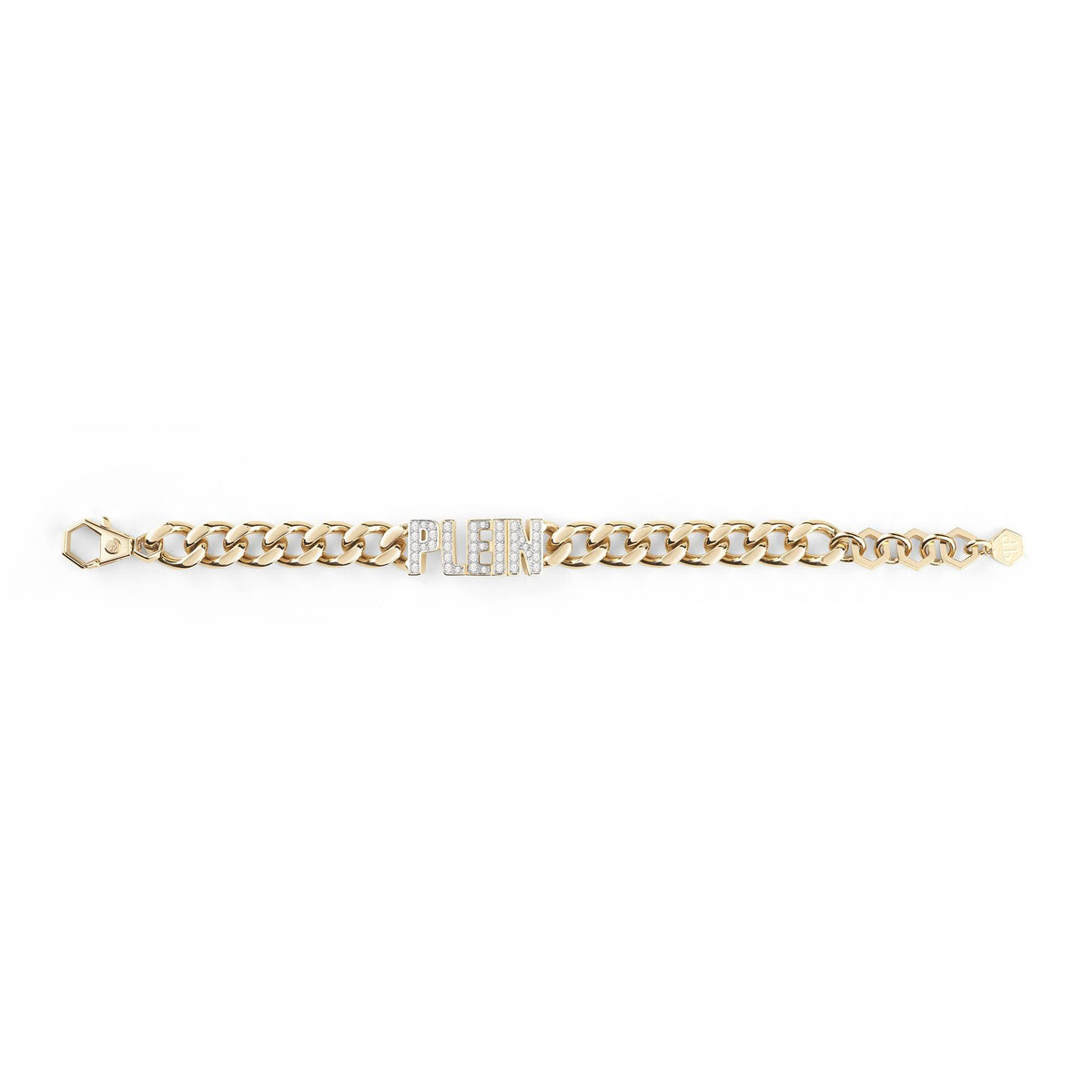 Philipp Plein Damen Armband Armkette Edelstahl IP Gold Lettering
