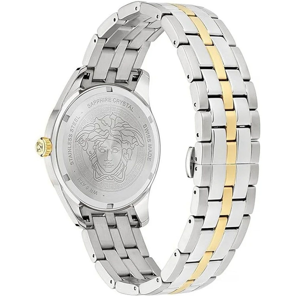 Versace Armbanduhr Damen Silber Gold Grün VE7C00623