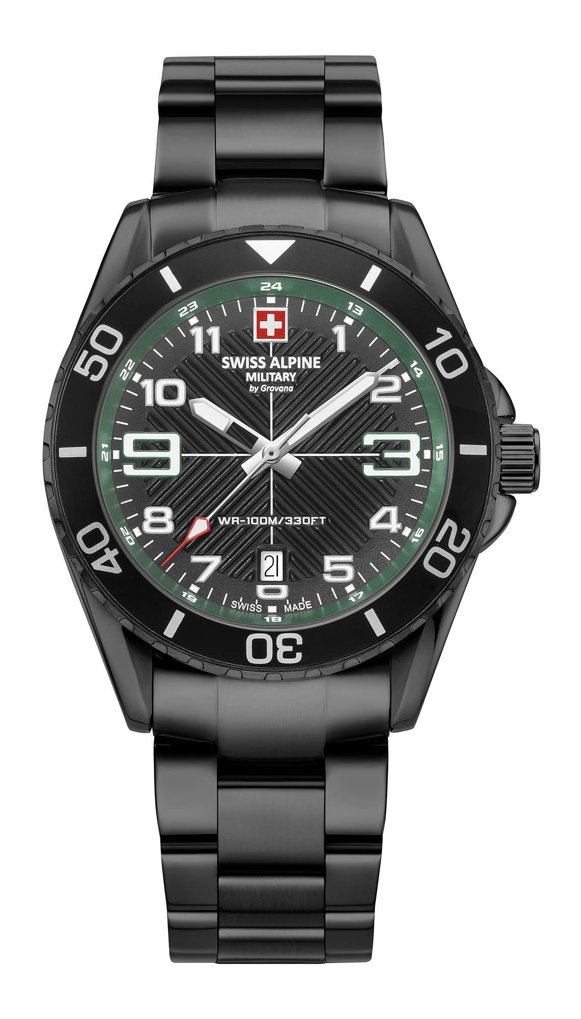 Swiss Alpine Military Herren Armbanduhr Taucheruhr Raptor schwarz 7029.1174