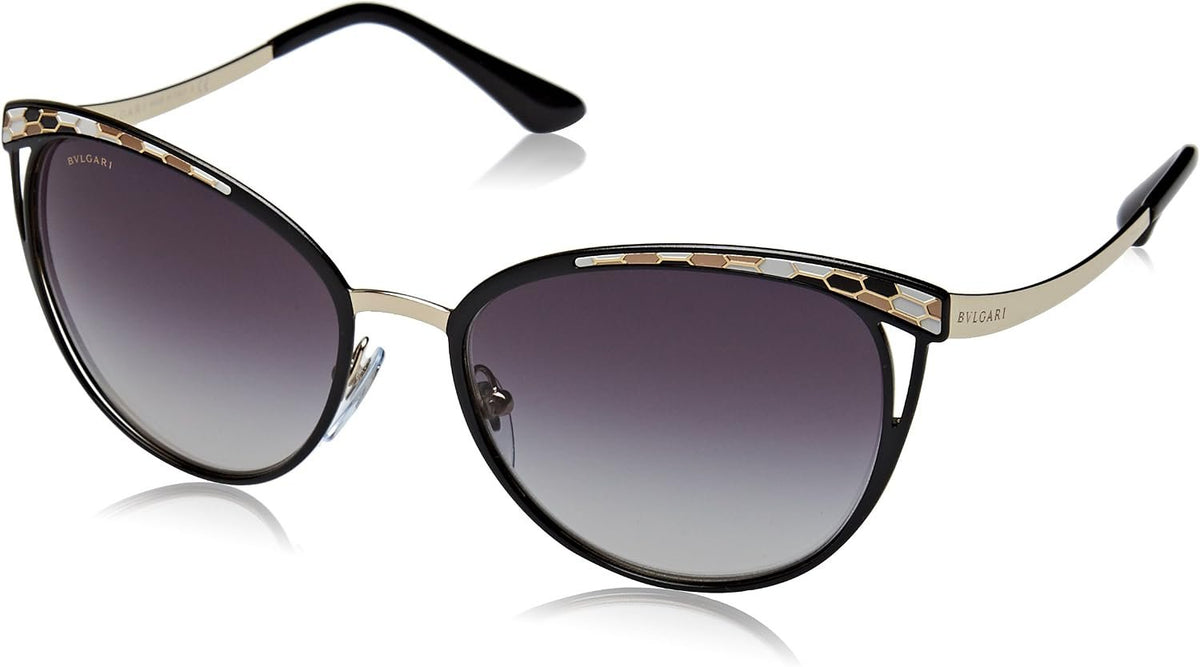 Bulgari Damen 0BV6083 20188G 56 Sonnenbrille, Schwarz (Black/Pale Gold/Greygradient)