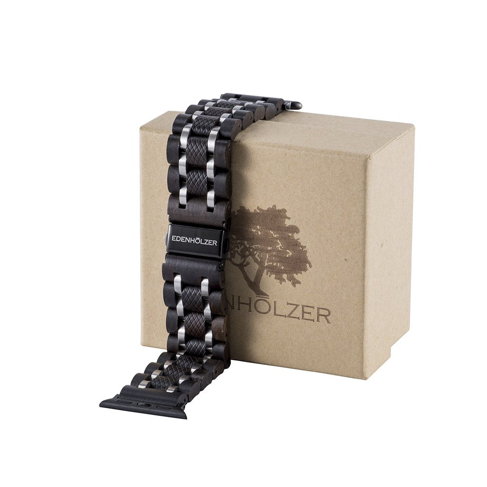 Edenhölzer Herren IWatch Armband Holzarmband Sandelholz Edelstahl