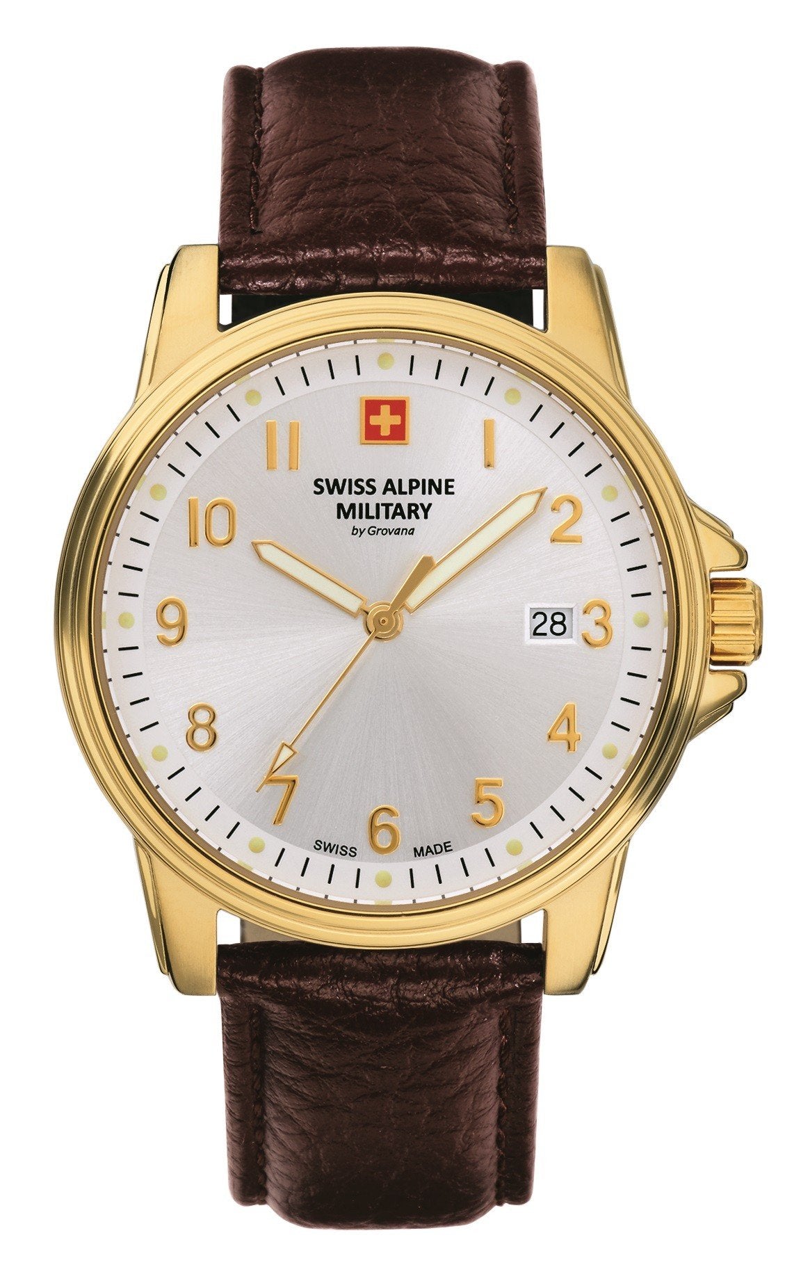 Swiss Alpine Military Herren Armbanduhr 40 mm Armband Leder 7011.1512