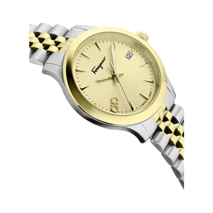 Salvatore Ferragamo Damenuhr Duo Quarz Goldfarben SFCU01322