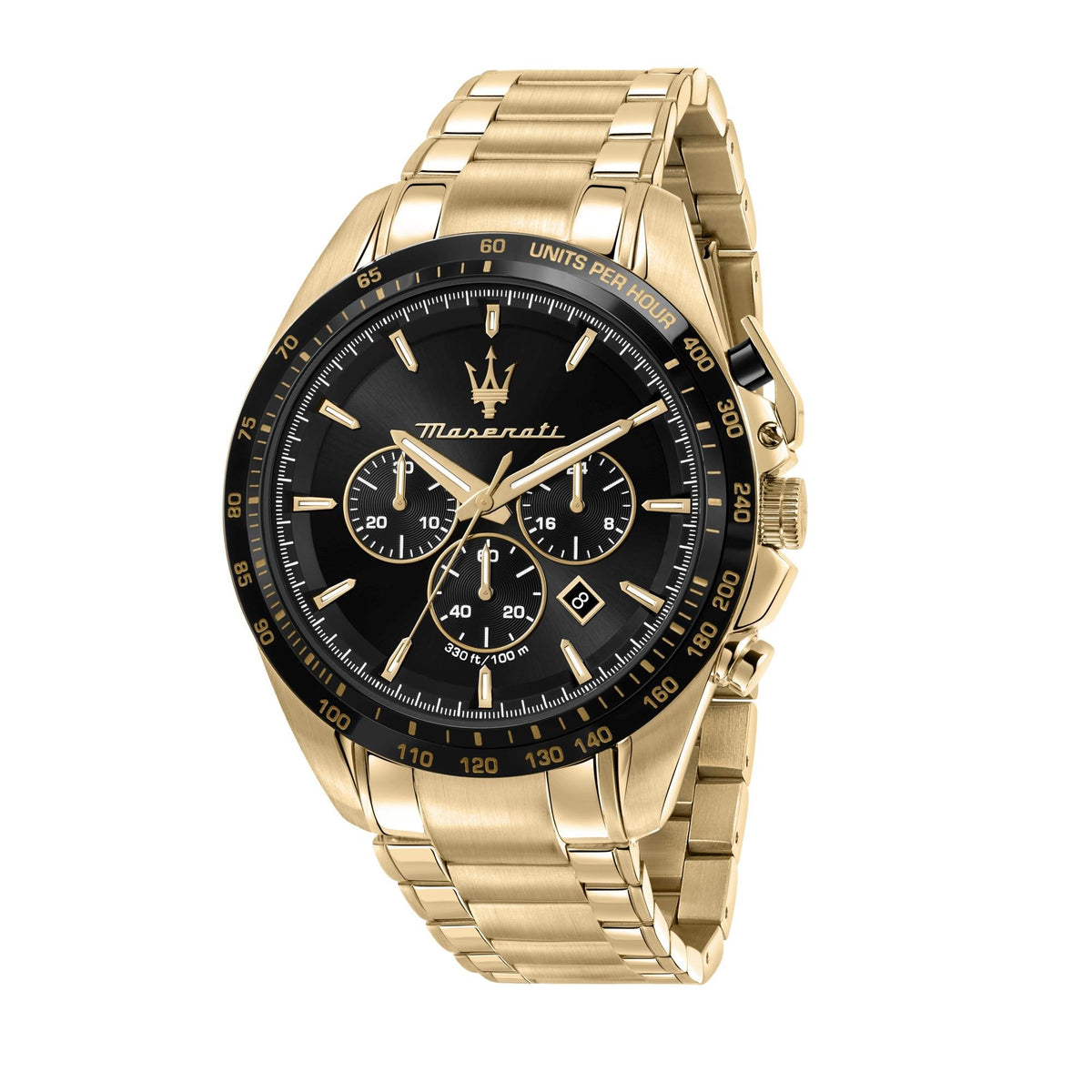 Maserati Herren Armbanduhr Traguardo 44 mm Chronograph & Datumsfenster Armband Stainless Steel R8873612041