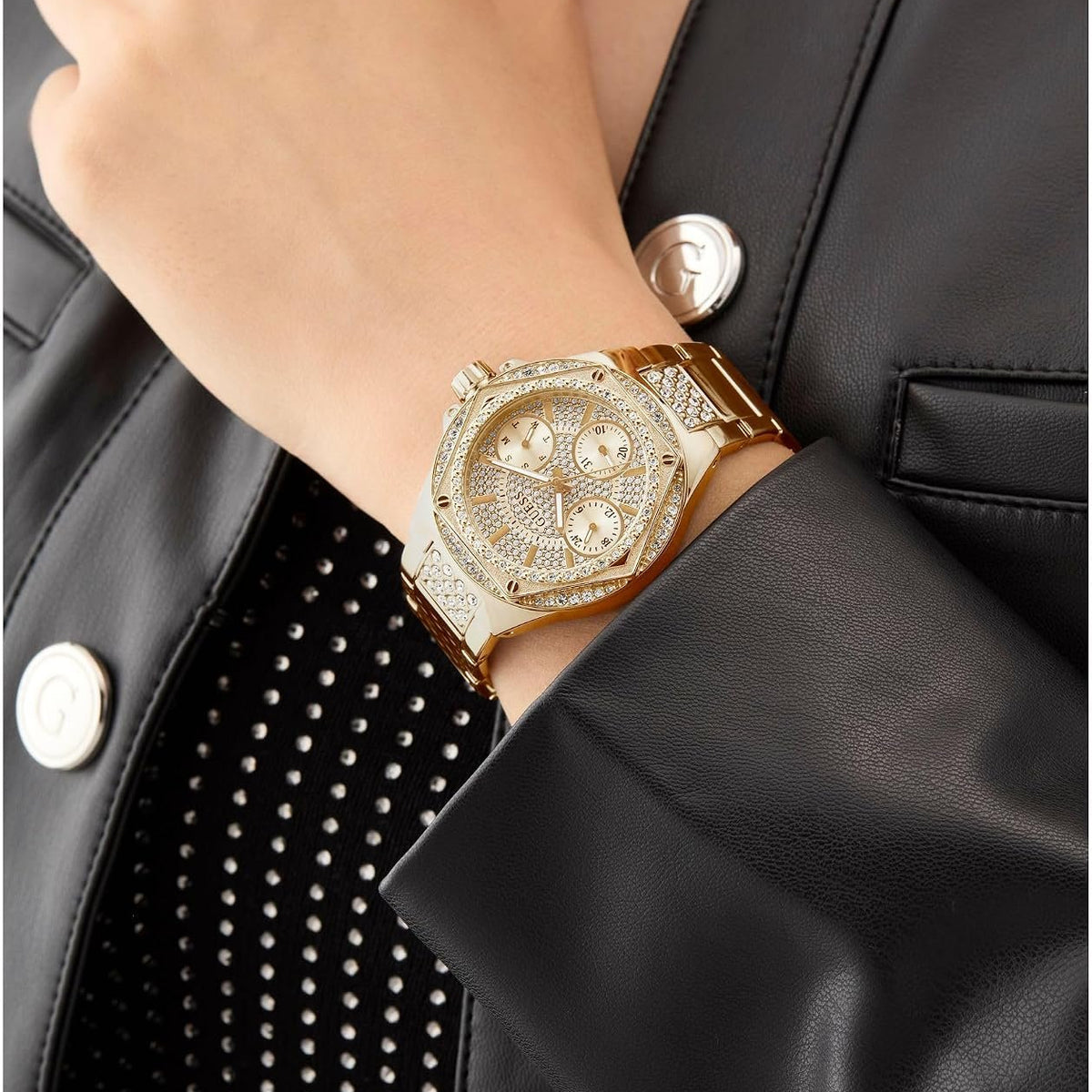 Guess Armbanduhr Damen Envy Analog Gold GW0878L2