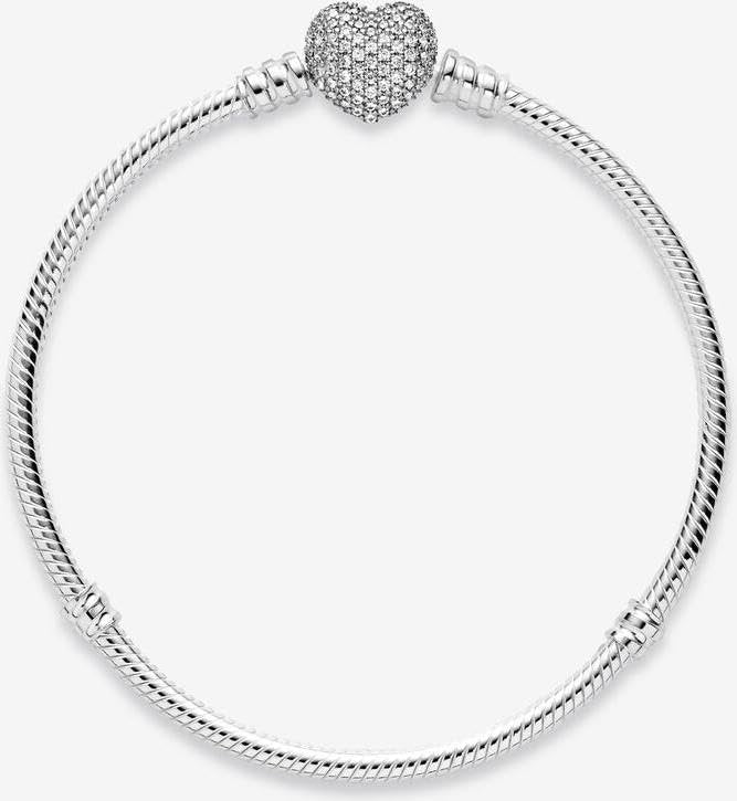 PANDORA Moments Schlangen-Gliederarmband mit Funklendem Herz-Verschluss 590727CZ Damenarmband