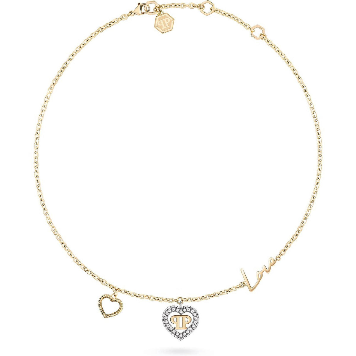 Philipp PLEIN Damen Halskette Plein Rocked Heart Gold PJZEA05NU