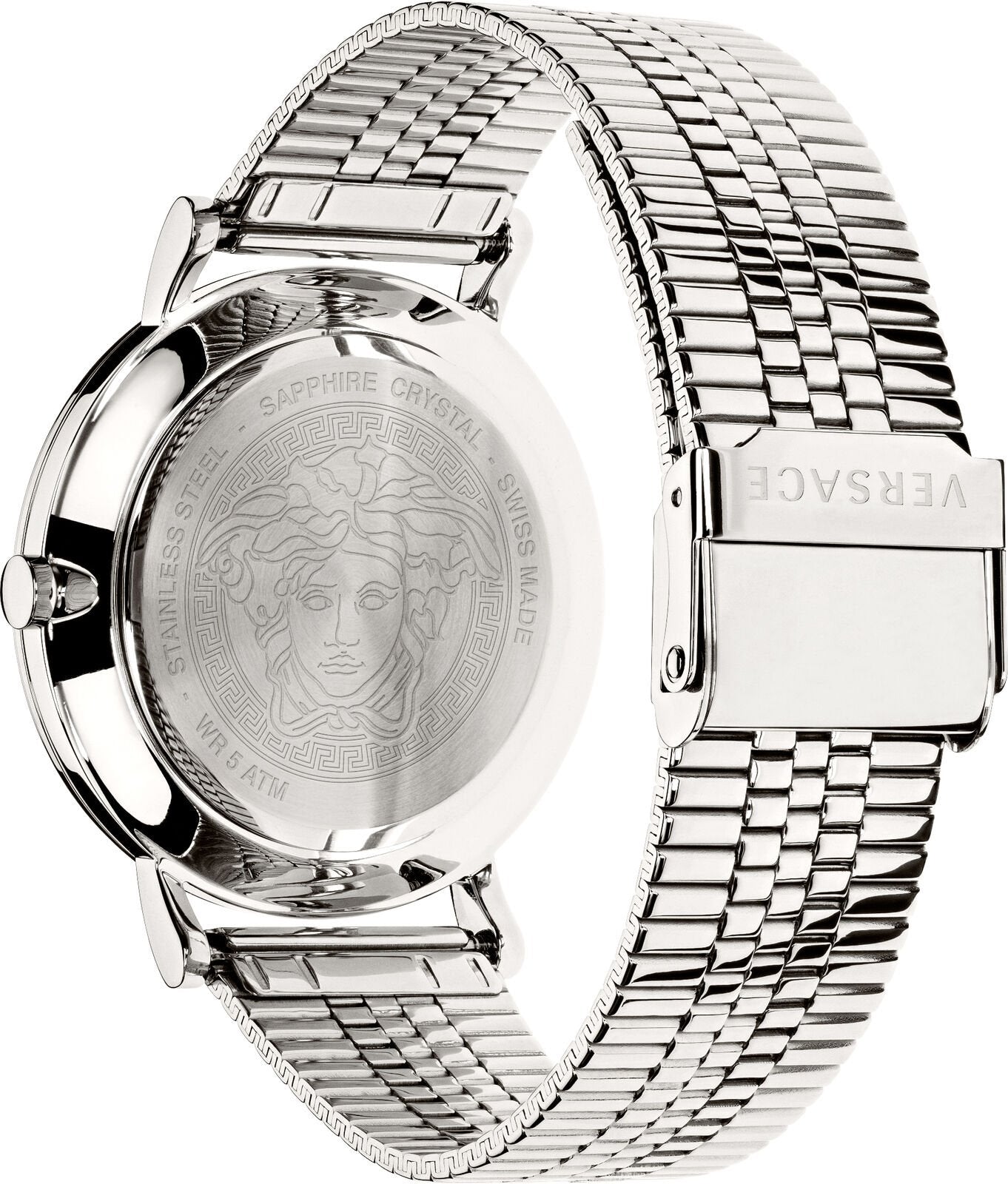Versace Herren Armbanduhr V-ESSENTIAL silber, grün 40 mm VEJ400921