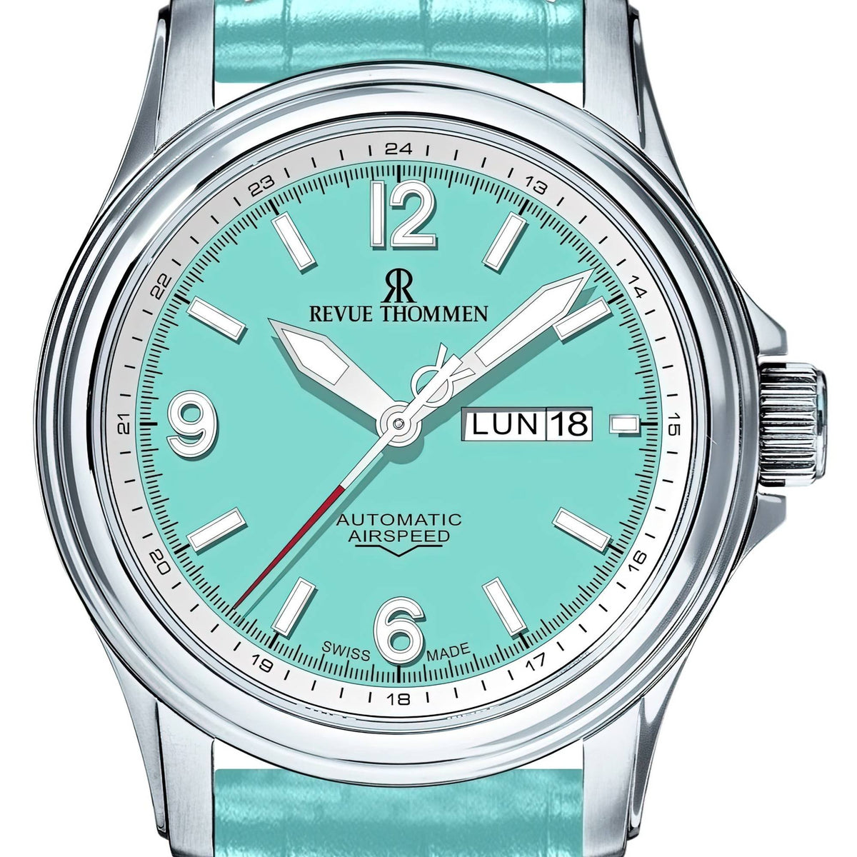 Revue Thommen Uhr Unisex Automatik 16040.2331 Gletscherblau XLarge
