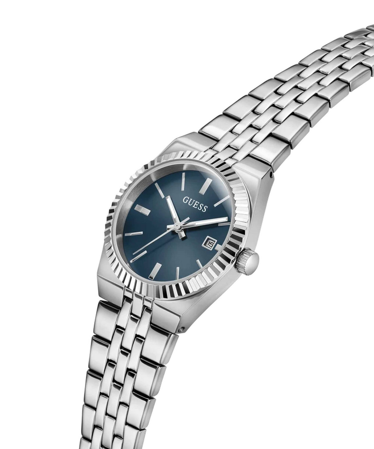 guess Armbanduhr Damen GW1101L1 Silber Blau