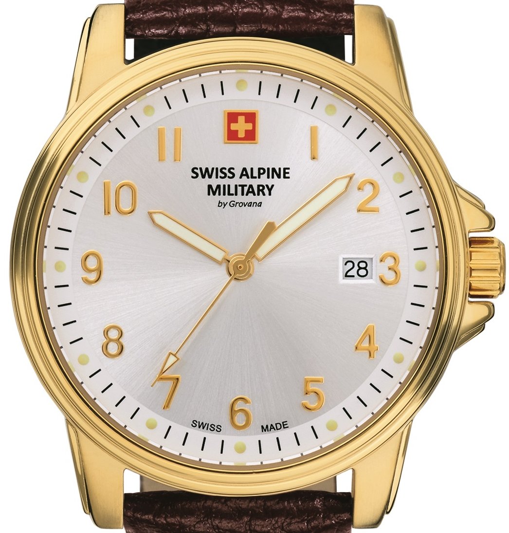 Swiss Alpine Military Herren Armbanduhr 40 mm Armband Leder 7011.1512