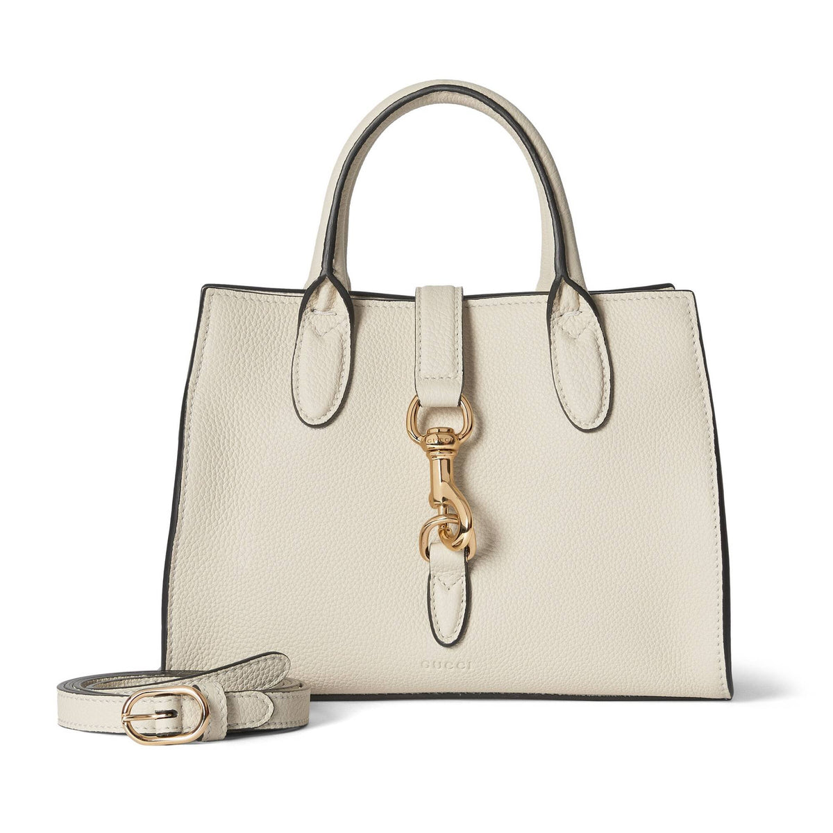 Gucci Handtasche Unisex Small Tote Bag mit Hakenverschluss Ivory Leder 795349-AZB0G9540