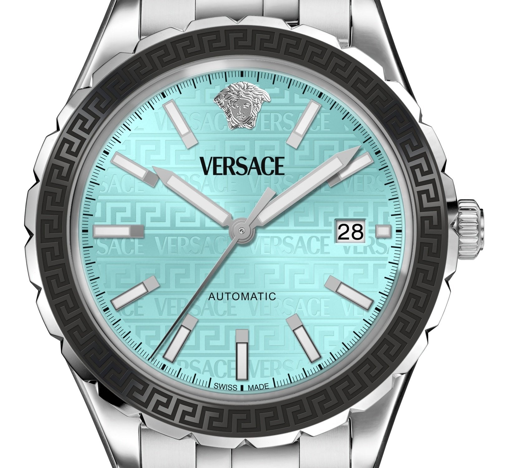 Versace Herren-Armbanduhr Hellenyium Silbe Blau VEQCA0324