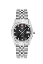 Swiss Alpine Military by Grovana Armbanduhr Damen Solaris Schwarz Silber 7716.1237