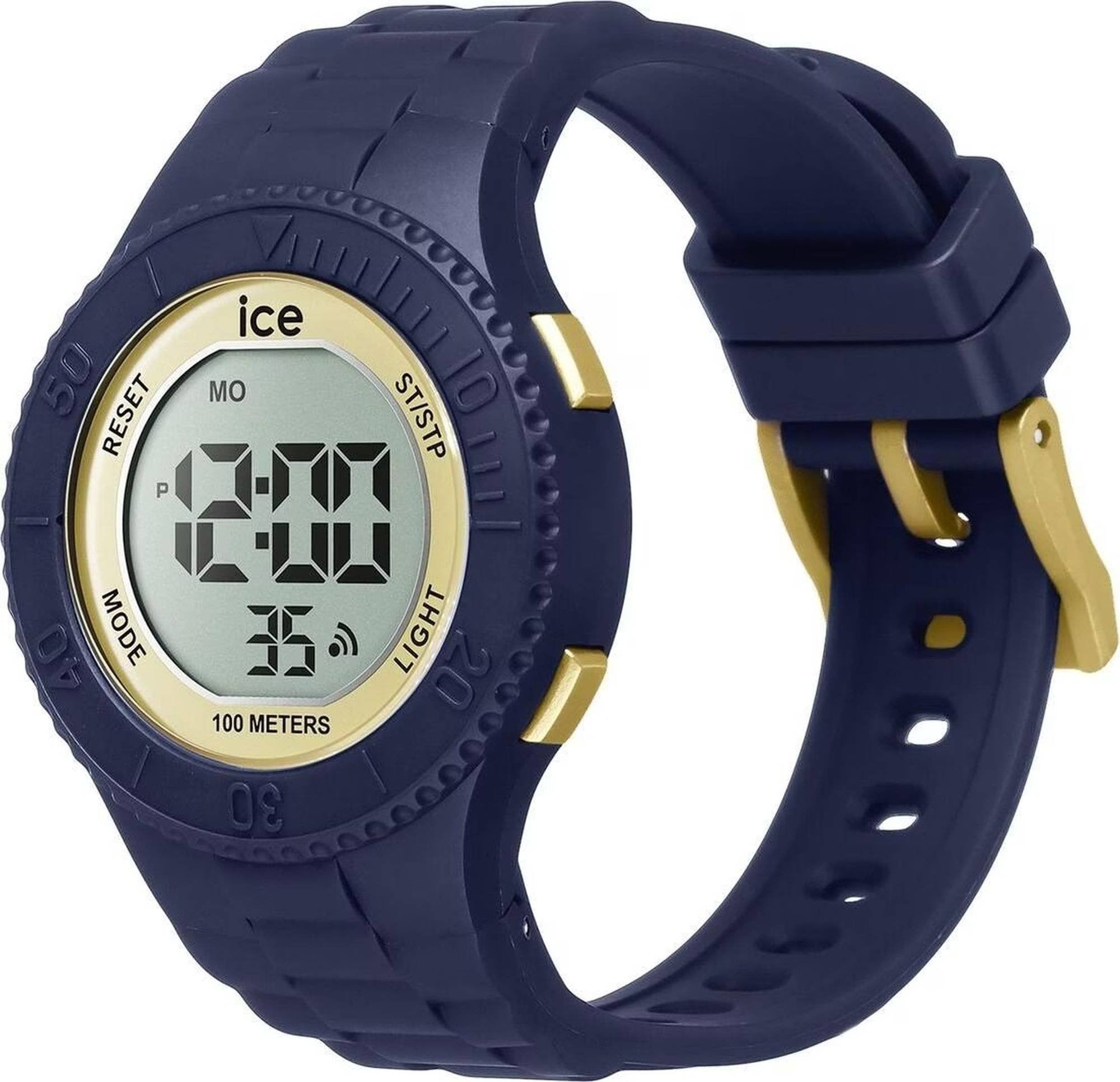Ice-Watch Digitaluhr Damen ICE digit Dark blue gold Small dunkelblau gold 021618
