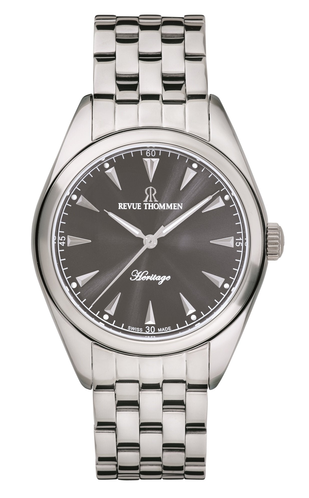 Revue Thommen Schweizer Armbanduhr Heritage Automatik Herrenuhr grauem Zifferblatt - Edelstahl, 21010.2122