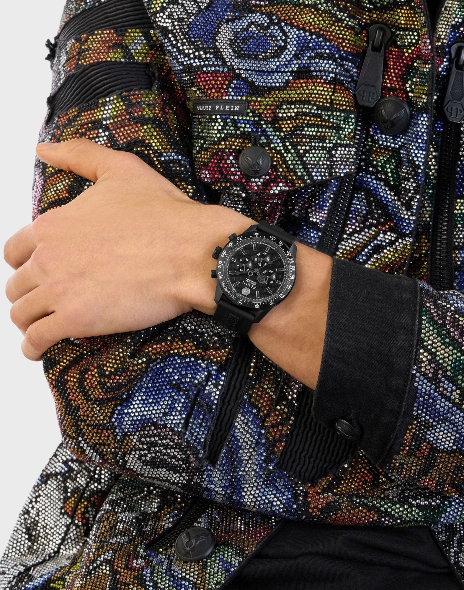 Philipp Plein Uhr Herren Pleinmeter Chronograph Schwarz PWPYA0324