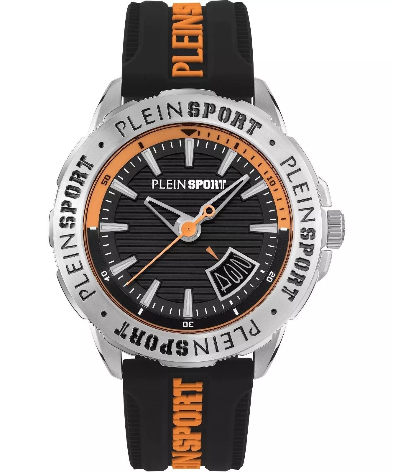 Plein Sport Herren Uhr Rampage PSGDA0324 Schwarz/Orange Silikon 44 mm