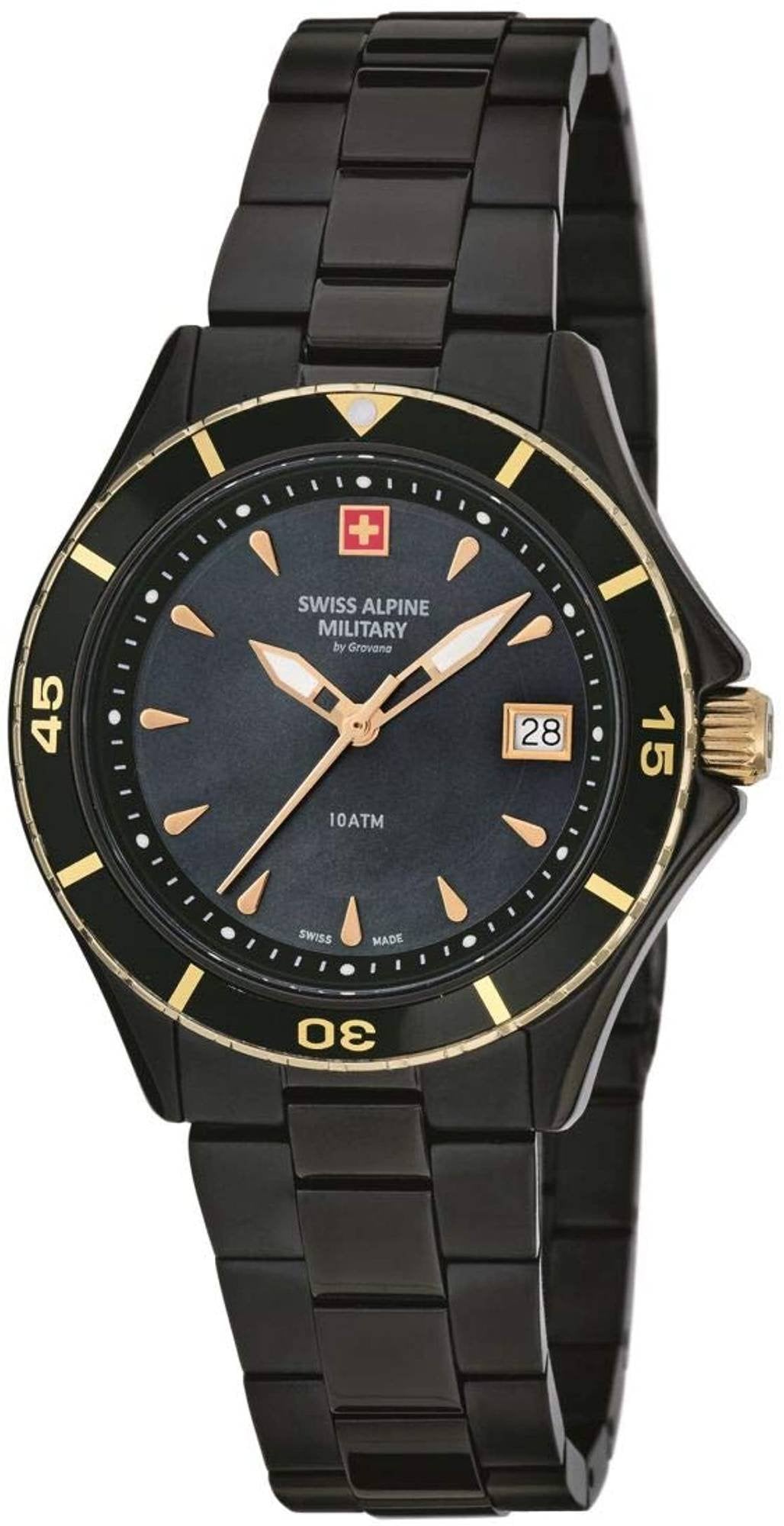 Swiss Alpine Military Damen Armbanduhr Taucheruhr 7740.1184