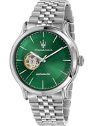 Maserati Automatikuhr Epoca Herren Uhr Silber Grün R8823118019
